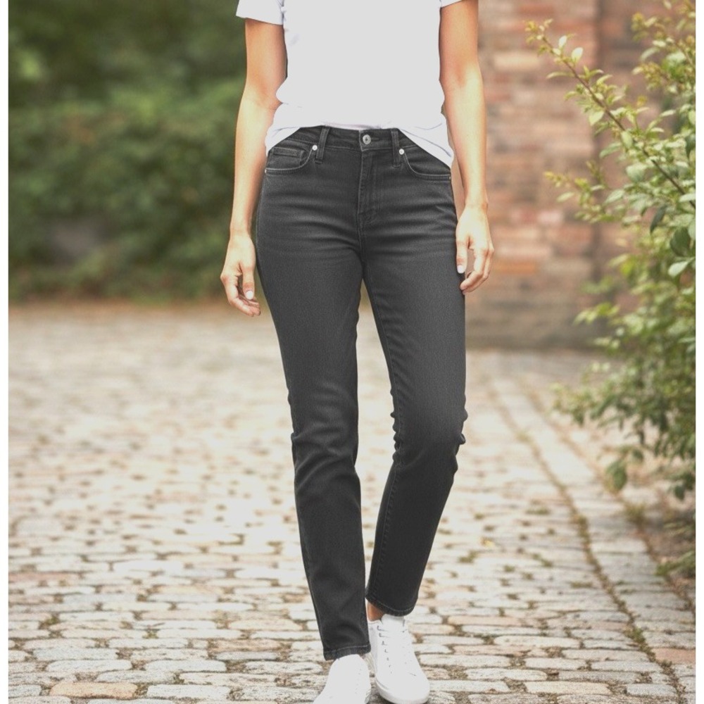 7 For All Mankind Austyn Airweft Jeans Straight Stretch Black Sz 30 (Actual 32")